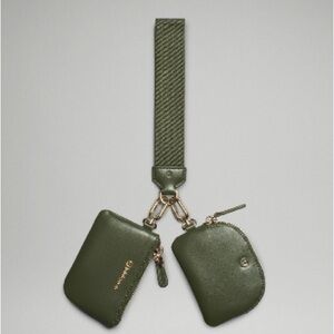 Lululemon dual pouch wristlet leather